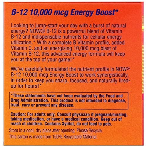 NOW Foods Vitamin B-12 10,000 mcg Capsule, 1 Count