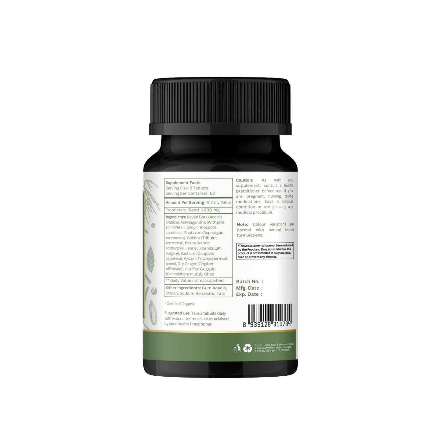 Organic Spree Trayodashang Guggulu Tablets, 120 Count
