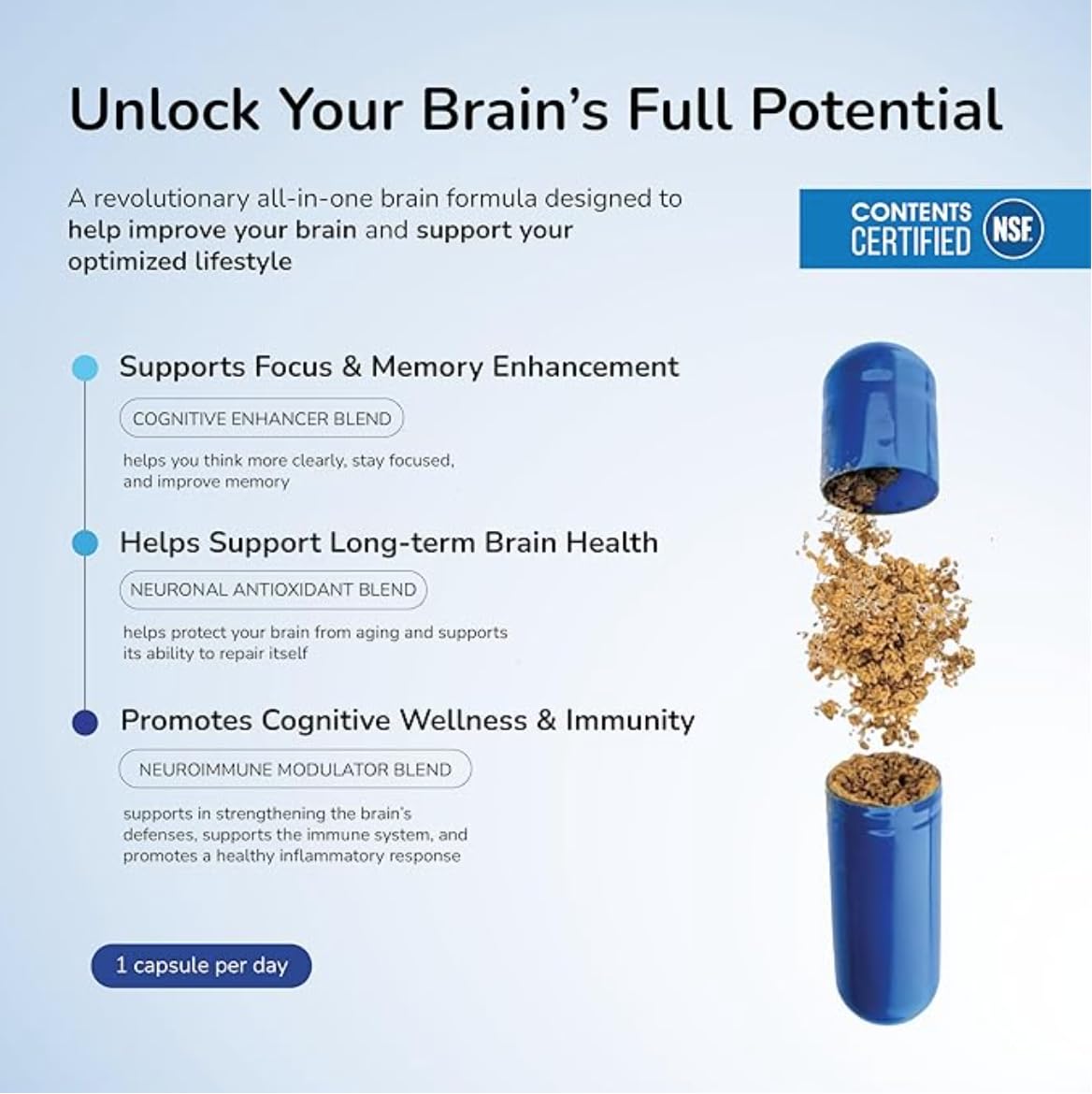 TriNeuro Daily Brain Supplement 30 Capsules