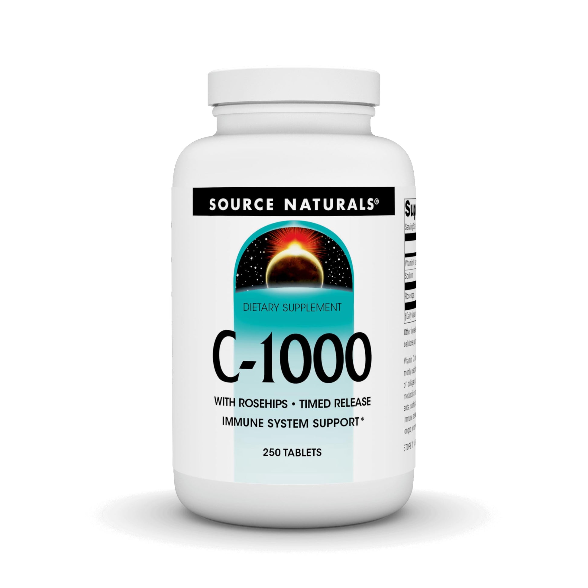 Source Naturals C-1000 with Rose Hips 1000 mg Time Release Tablets, 250 Tablets