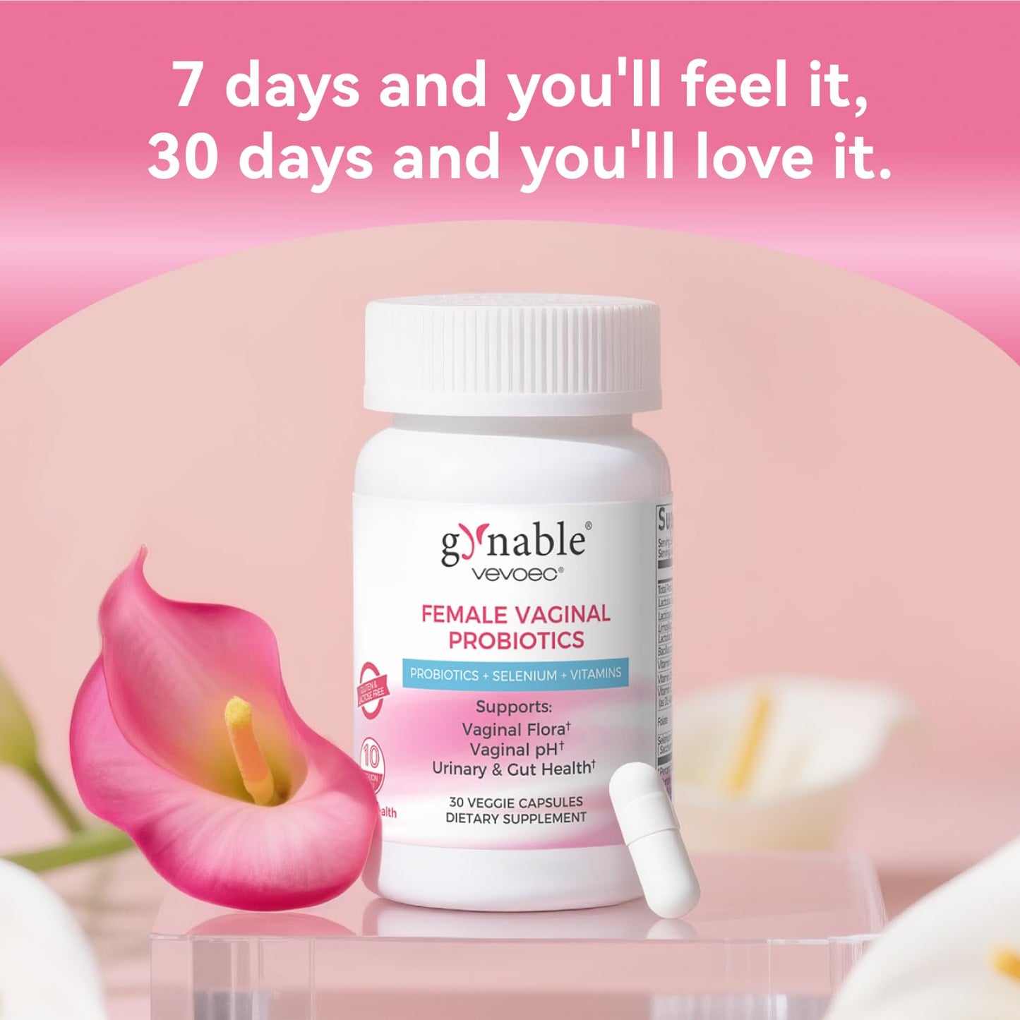 Vevoec Gynable Vaginal Probiotic for Women Capsules 30 Count
