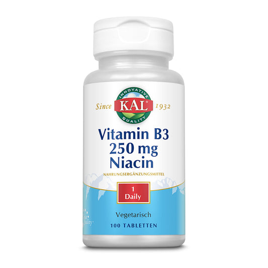 KAL Niacin 250 mg Tablet, 100 Tablets