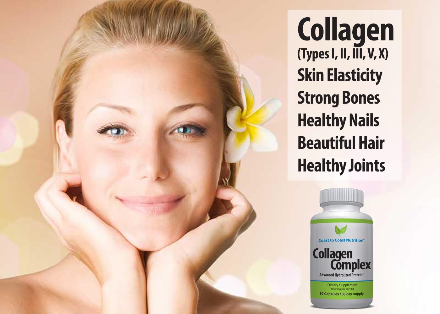 Coast to Coast Nutrition Hydrolyzed Collagen Multi Collagen 90 Capsules