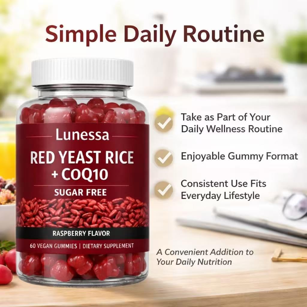SUBMETIC Lunessa Red Yeast Rice Gummies, 60 Gummies