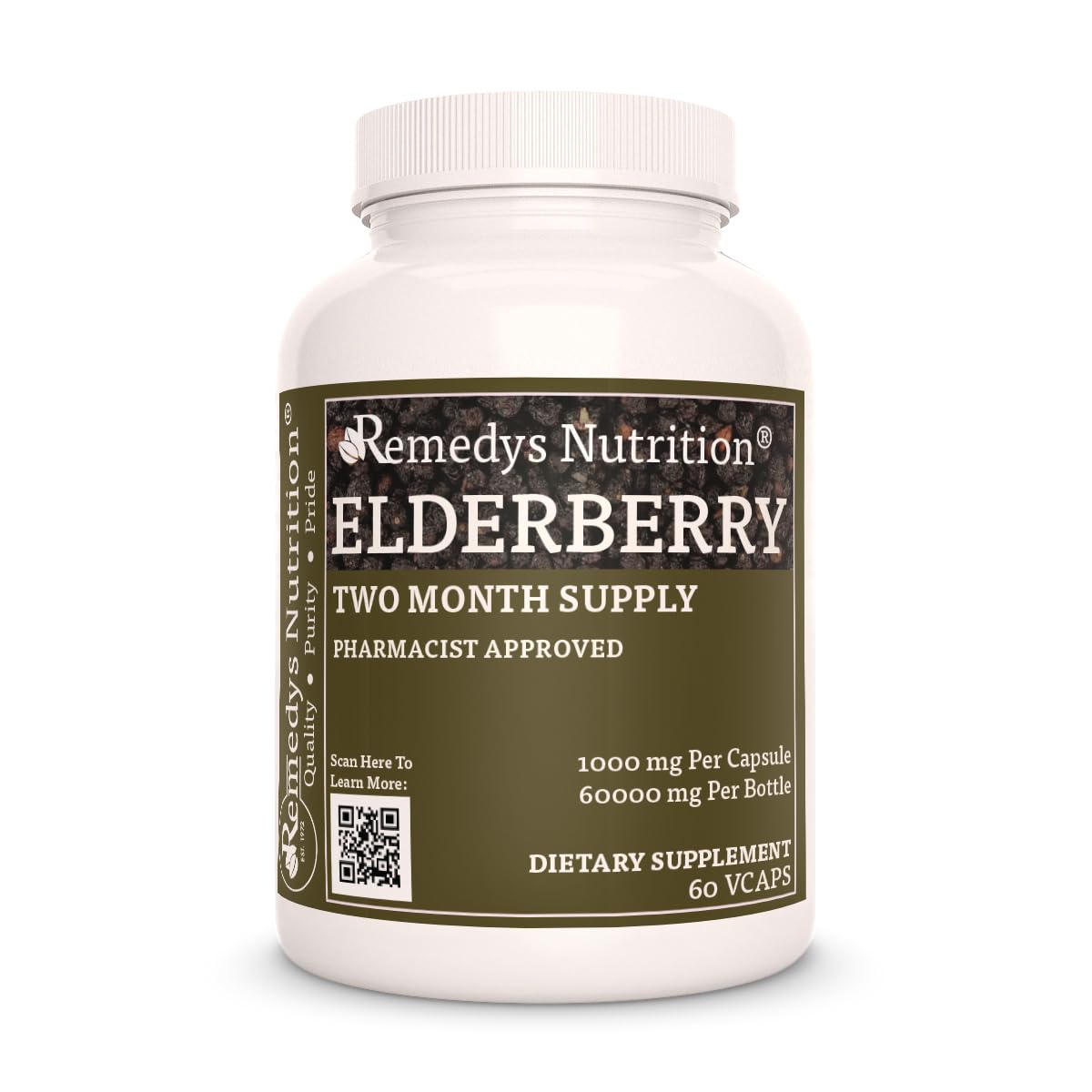 Remedy’s Nutrition Elderberry 1,000 mg Capsule, 60 Count