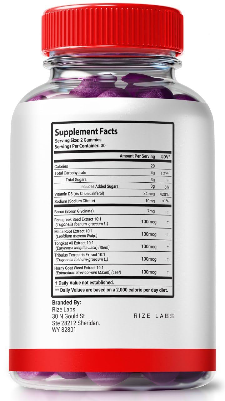 Rize Labs Iron Max Men's Health Gummies 60 Gummies