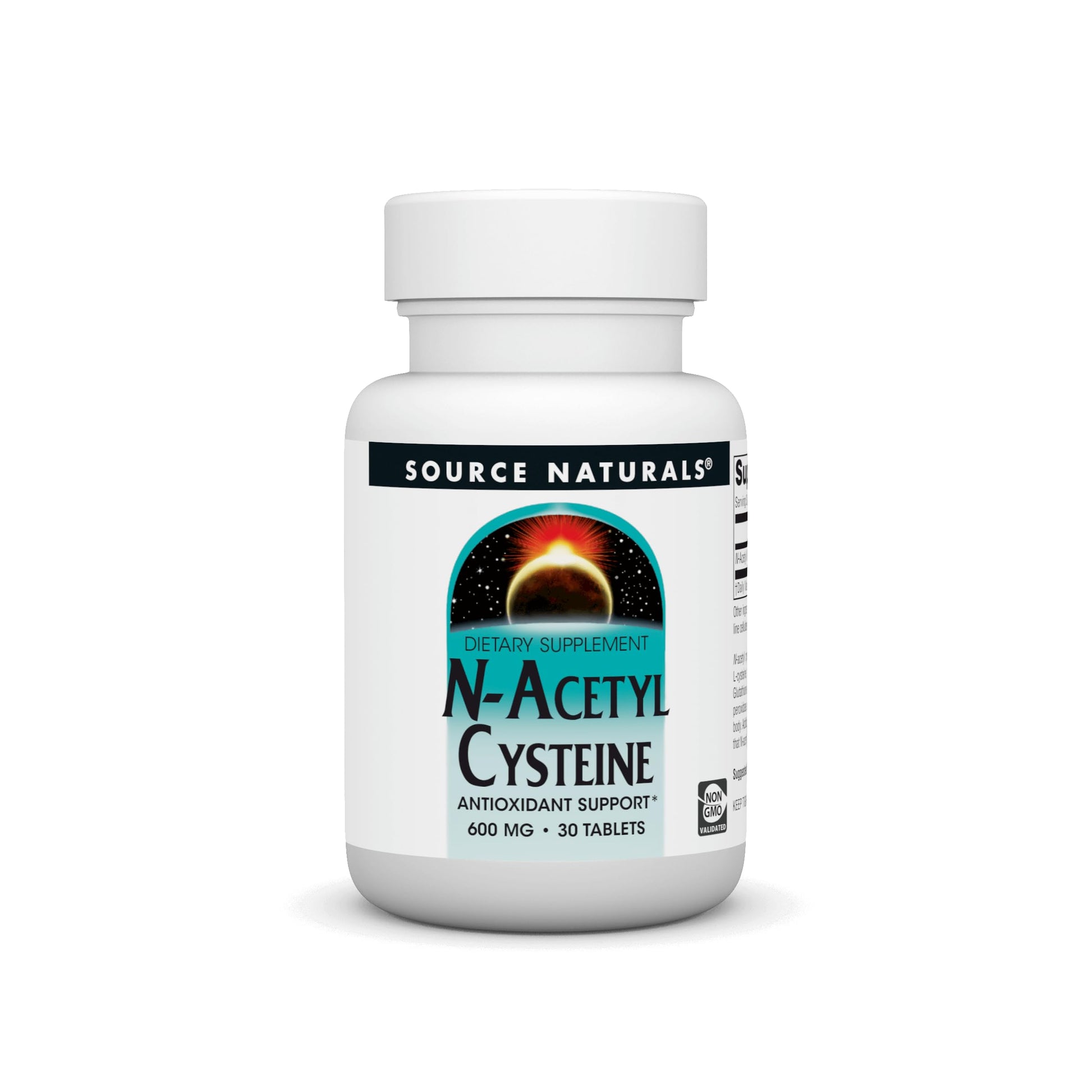 Source Naturals N-Acetyl Cysteine 600 mg Dietary Supplement for Respiratory Health, 30 Tablets