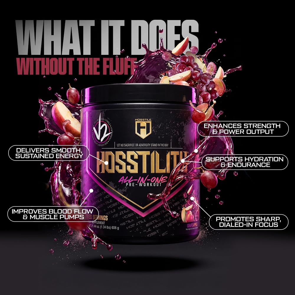 HOSSTILE Hosstility V2 Pre-Workout Powder, 21.3 oz
