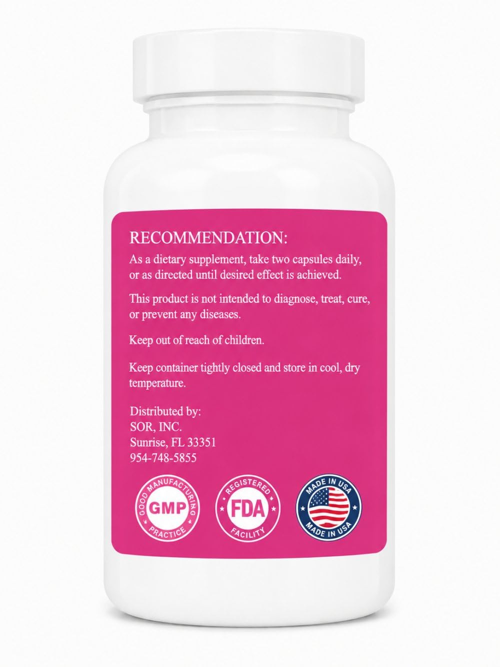 SOR, Inc. Super Strength Mammary Natural Breast Enhancement Formula Bovine Mammary Glandular Capsules 100 Capsules