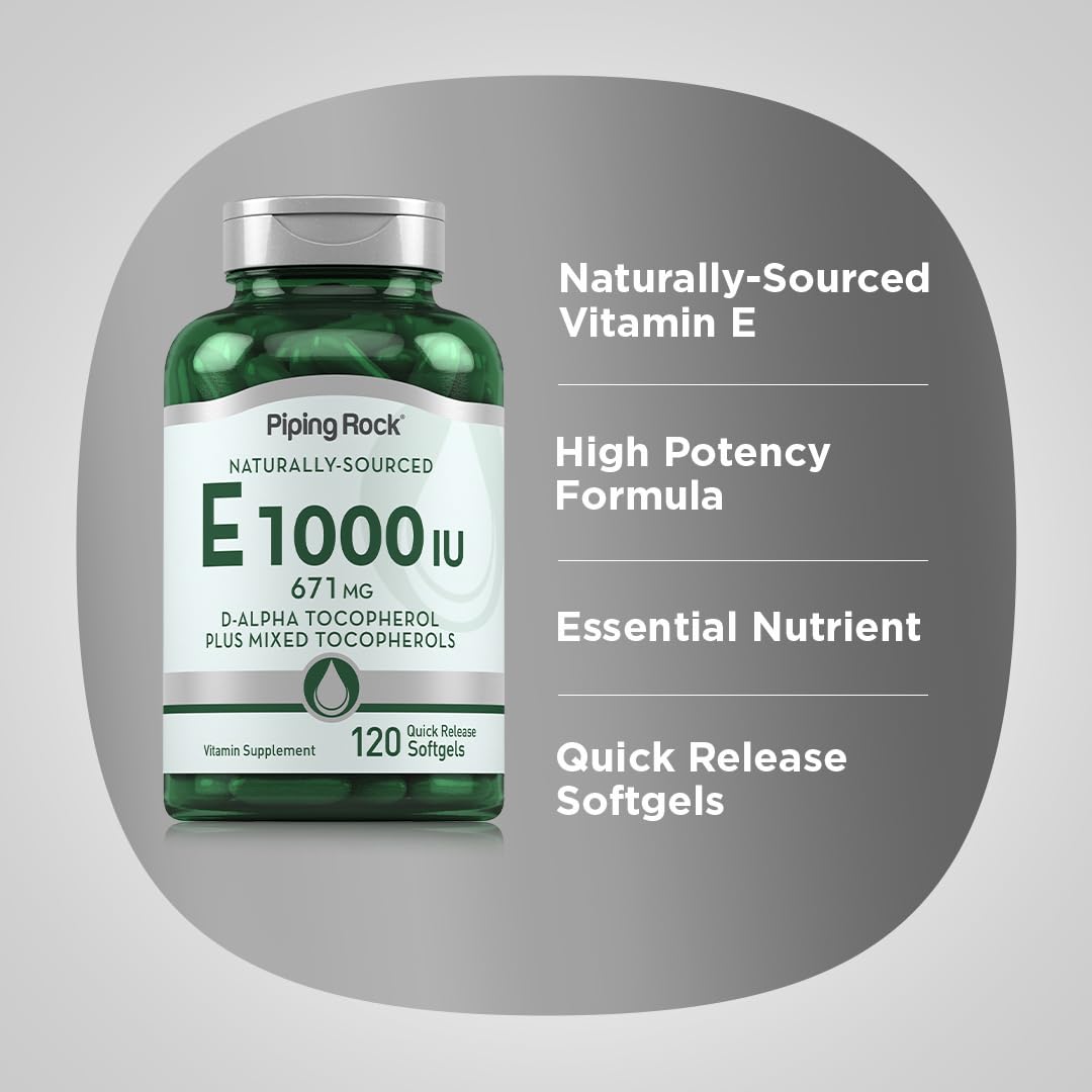 Piping Rock Vitamin E Supplement Softgels 120