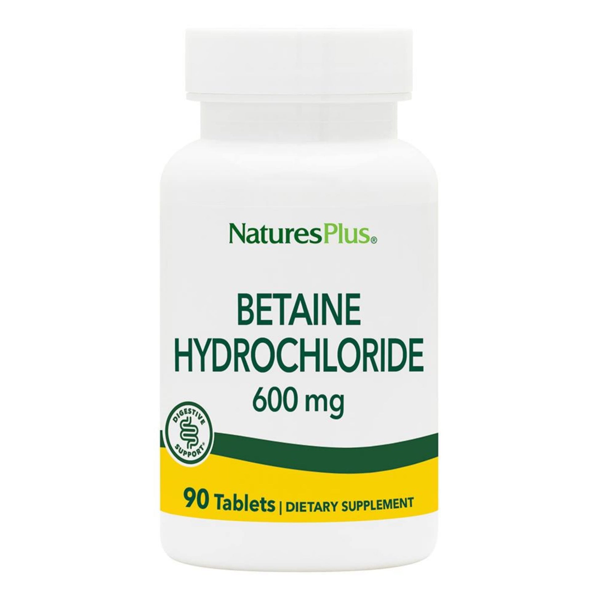 NaturesPlus Betaine Hydrochloride 600 mg Tablets, 90 Count