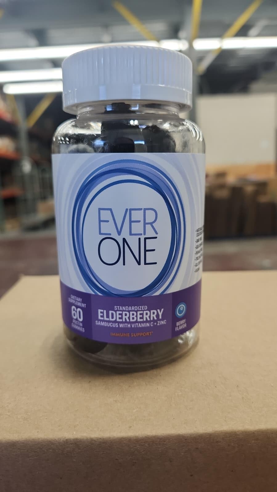 Ever One Sambucus Elderberry Gummies for Adults with Vitamin C and Zinc, 60 Count