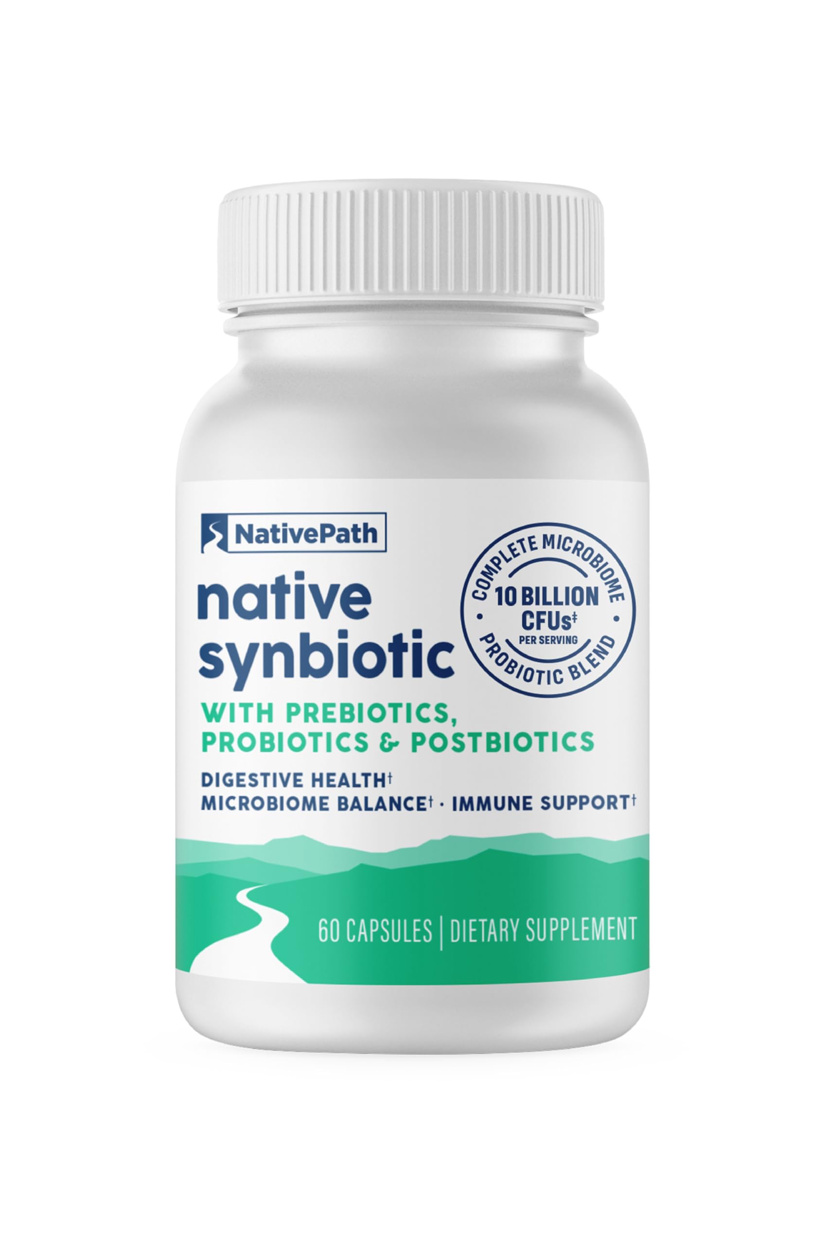 NativePath Complete Synbiotic - Pre, Pro & Postbiotic 3-in-1 for Gut Health & Digestive Support 60 Capsules