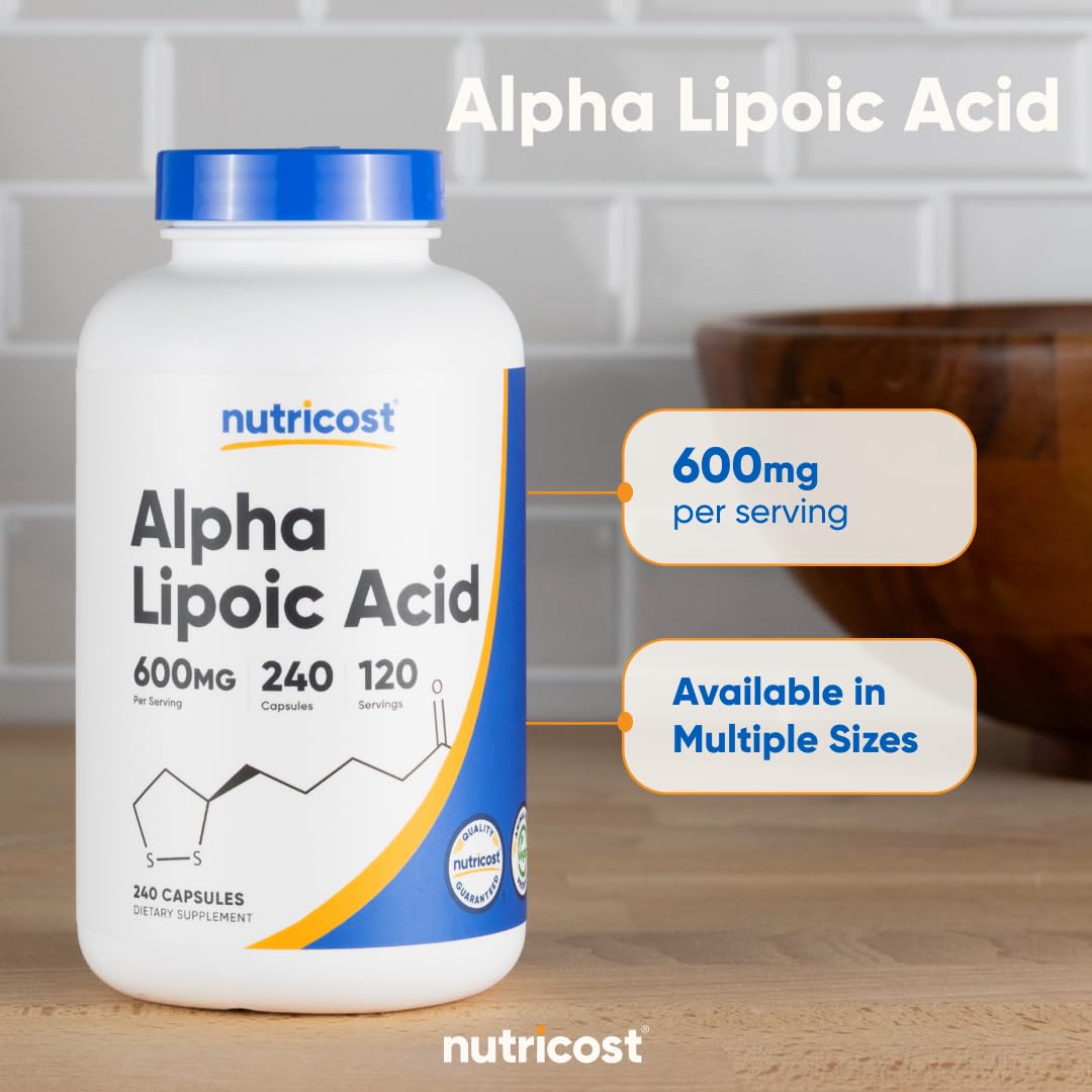Nutricost Alpha Lipoic Acid 600mg Capsules, 240 Count