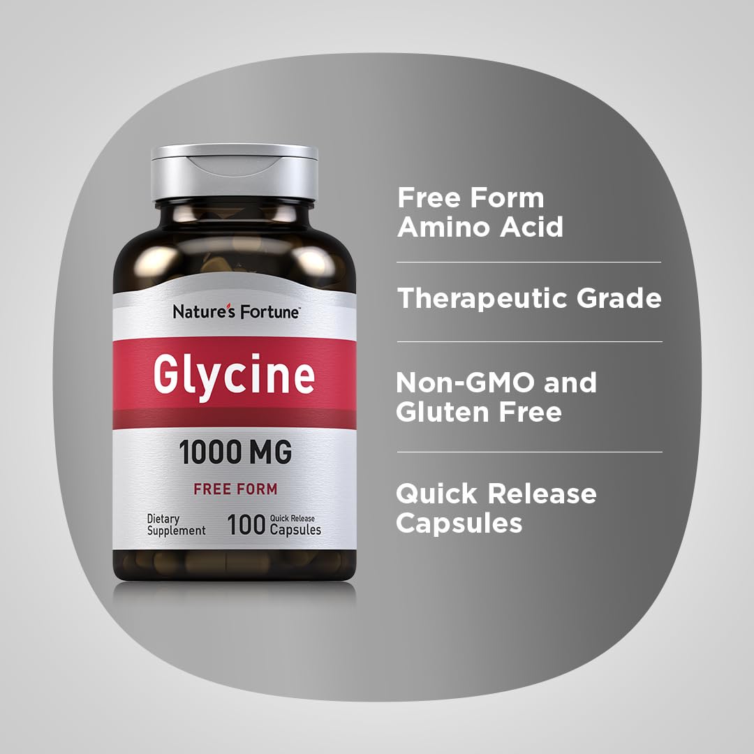 Piping Rock Glycine 1000mg Capsules, 100 Count