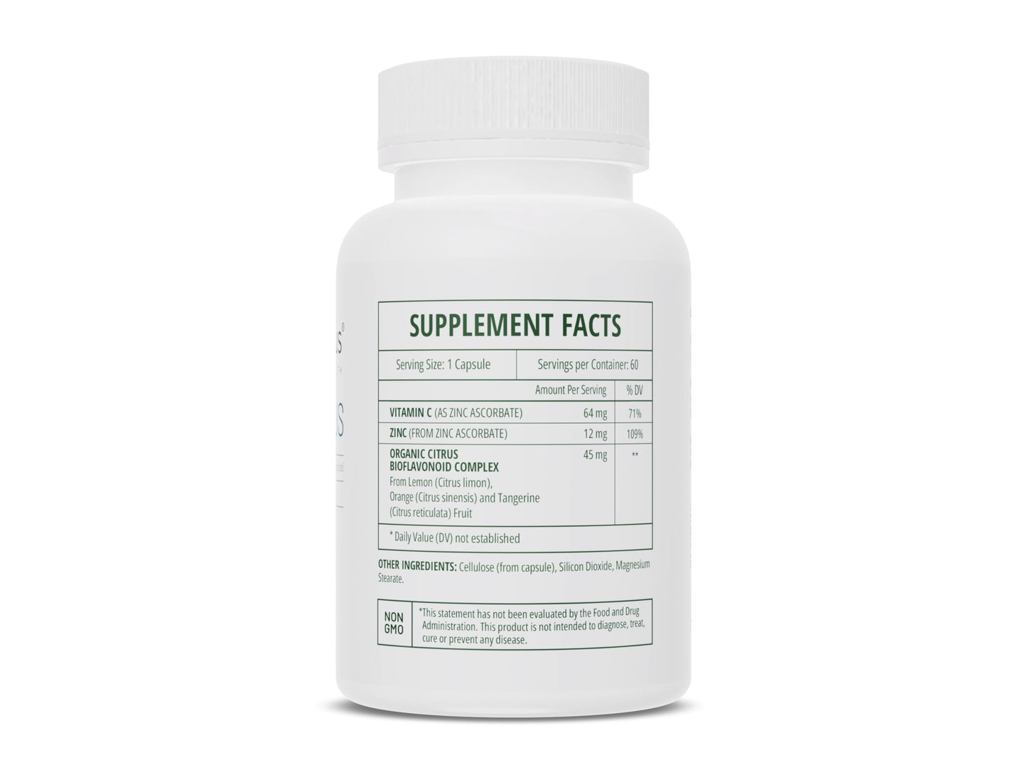 InterPlexus Zinc Plus - Zinc with Vitamin C and Organic Citrus Bioflavanoids to Support a Healthy Immune System, 60 Capsules