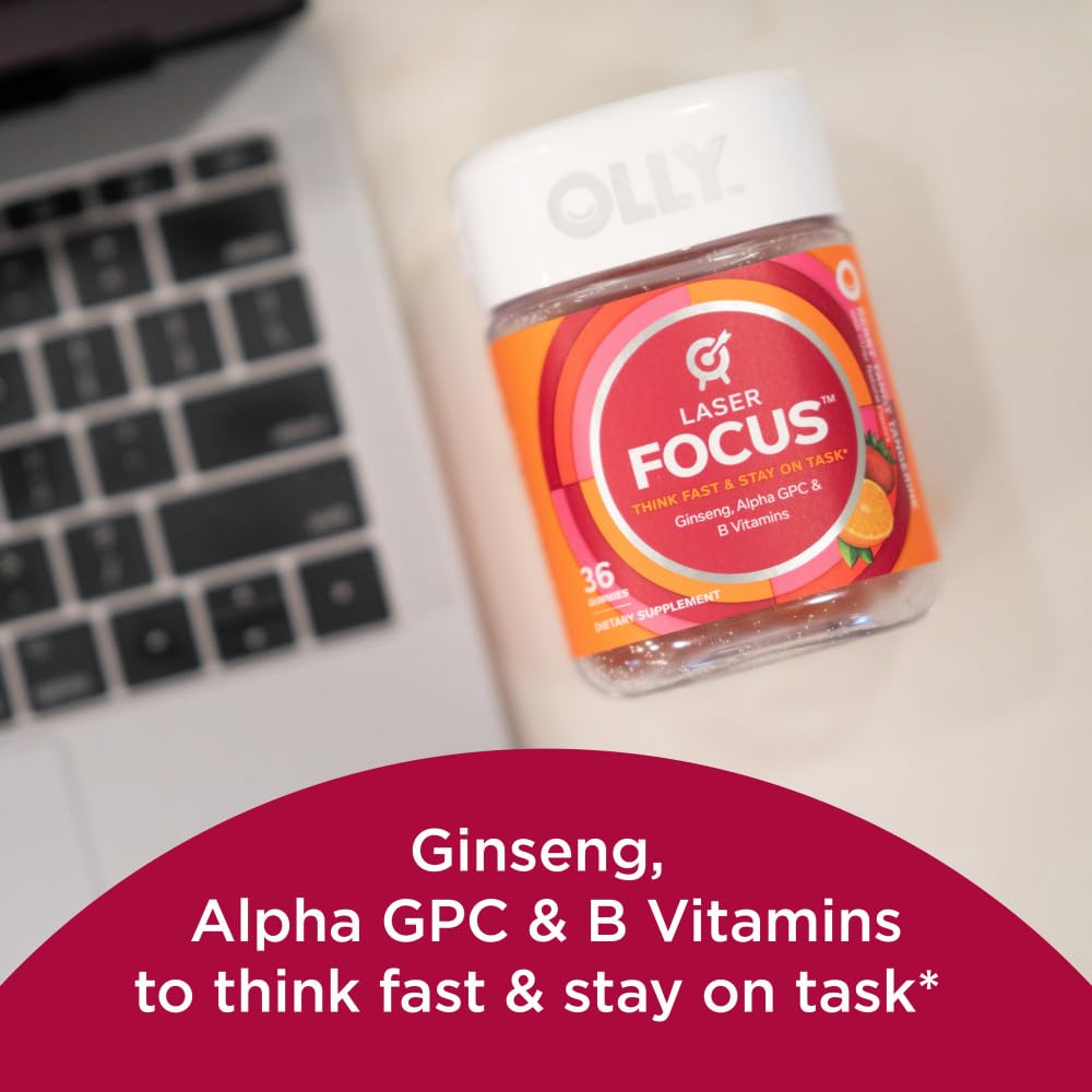 OLLY Ultra Strength Goodbye Stress Softgels & Laser Focus Gummies Brain Support Bundle, 96 Count