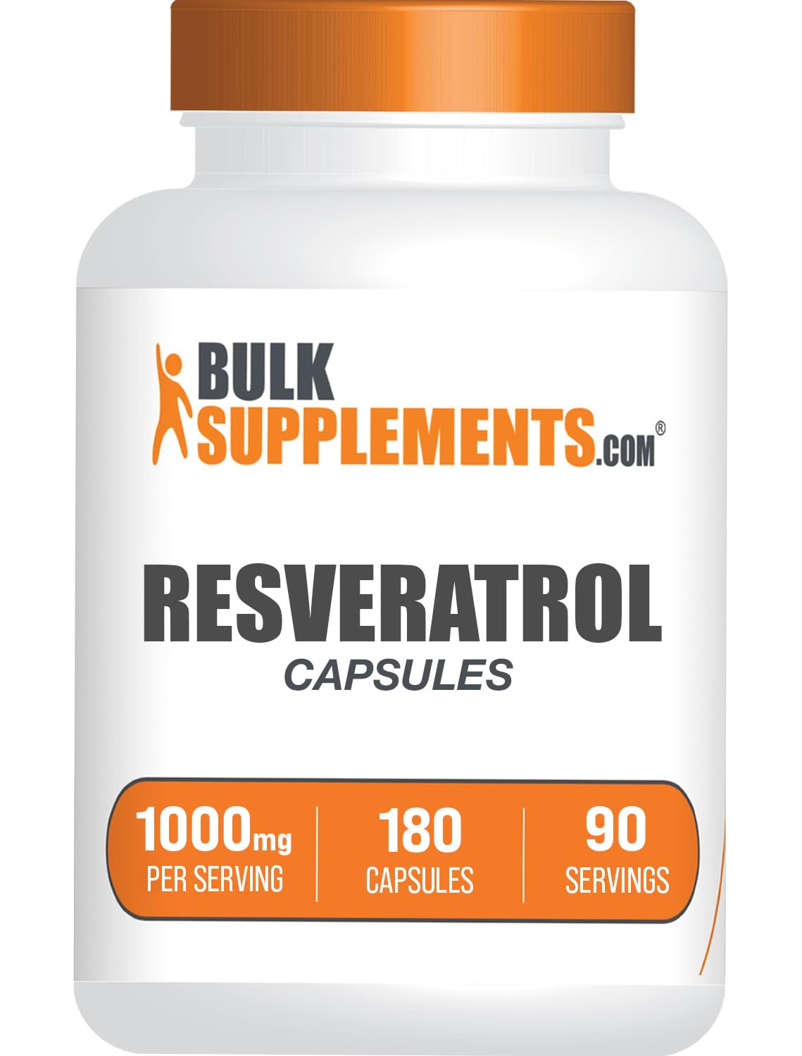 BulkSupplements Resveratrol 1000mg Capsules 180 Count