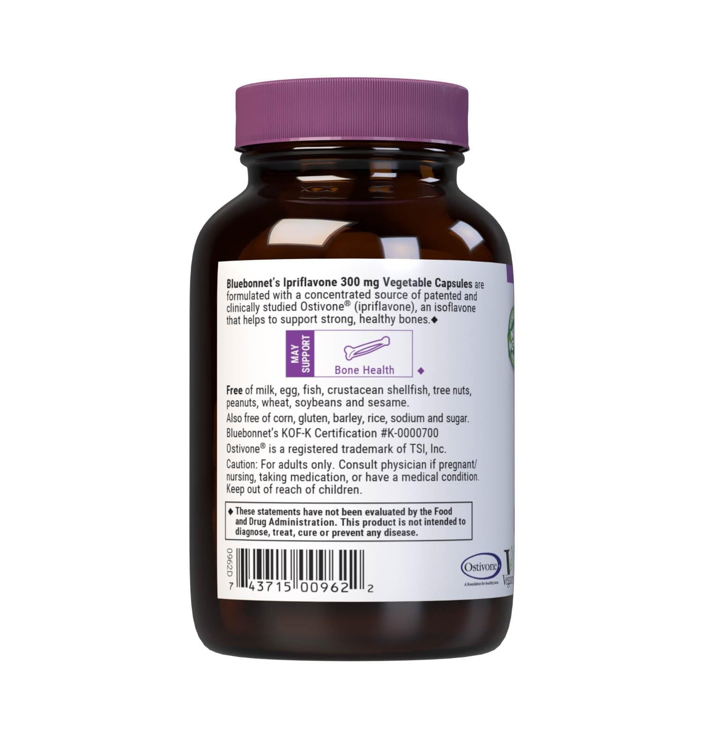 BlueBonnet Ipriflavone 300mg Ostivone Source Capsule, 60 Capsules