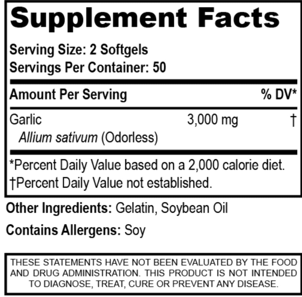 Nutriya Odorless Garlic (AJO) Softgels 100