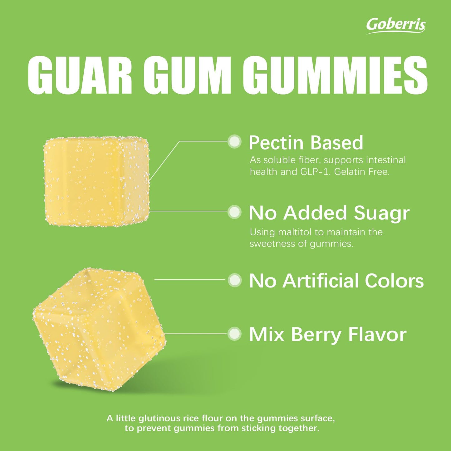 Goberris Guar Gum Fiber Gummies 60 Gummies