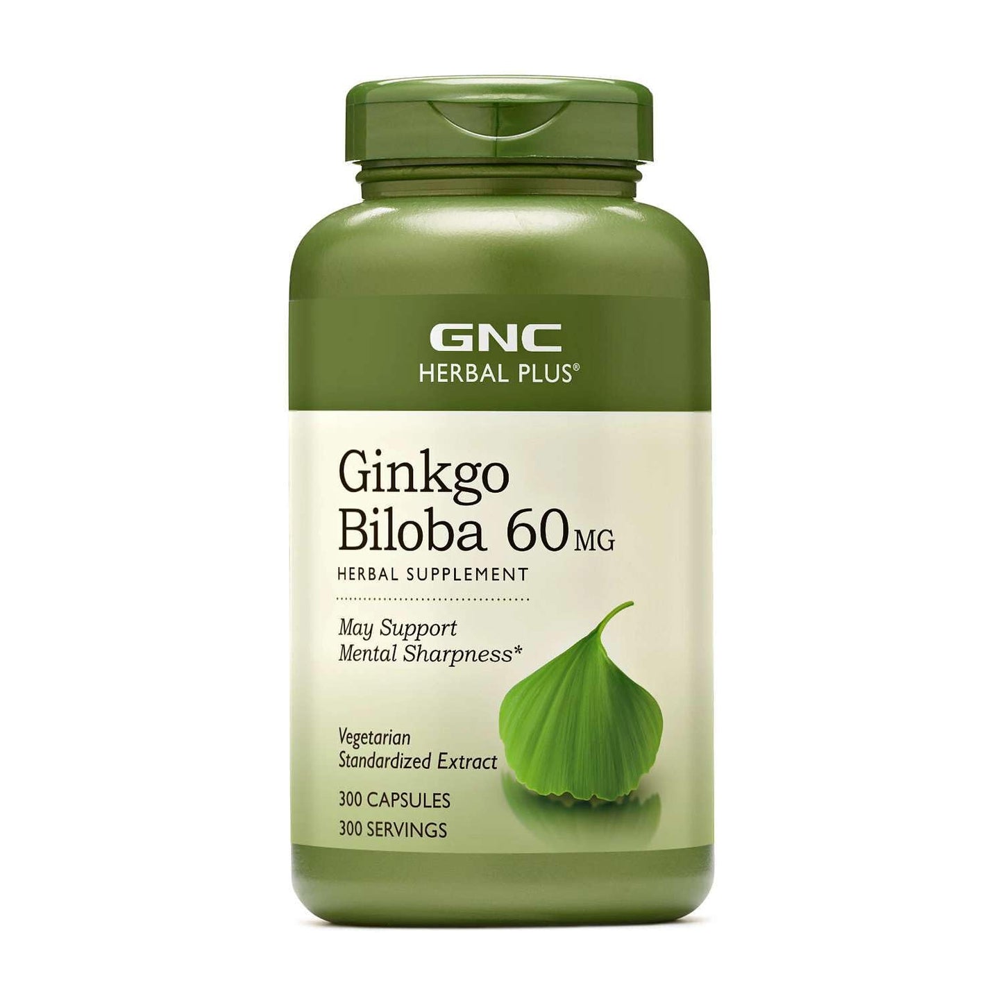 GNC Herbal Plus Ginkgo Biloba 60mg Capsules, 300 Count