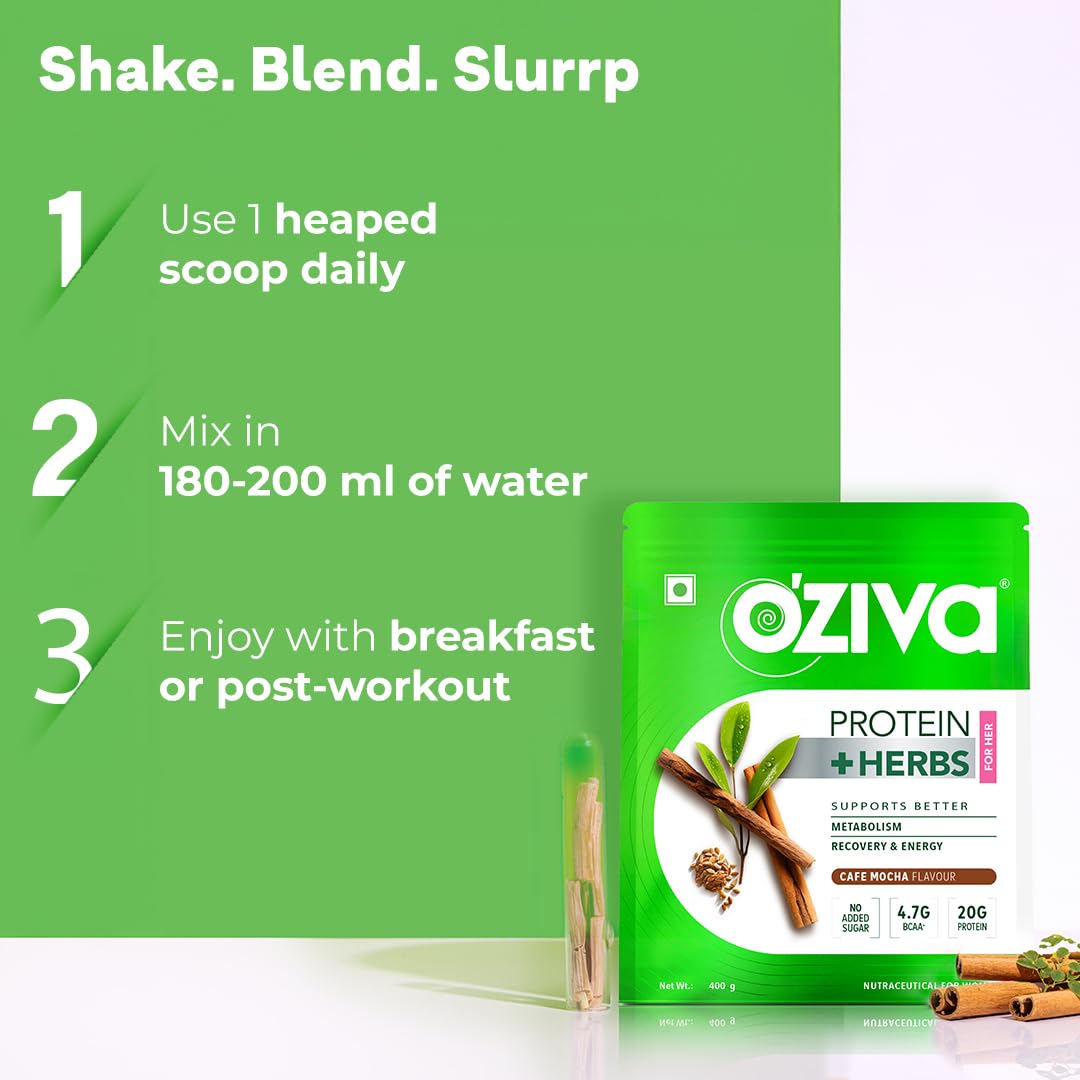 OZIVA Protein & Herbs Powder 17.6 oz