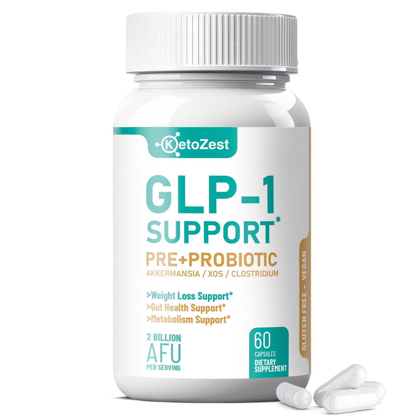KetoZest GLP-1 Support Weight Loss Supplement Capsules 60 Count