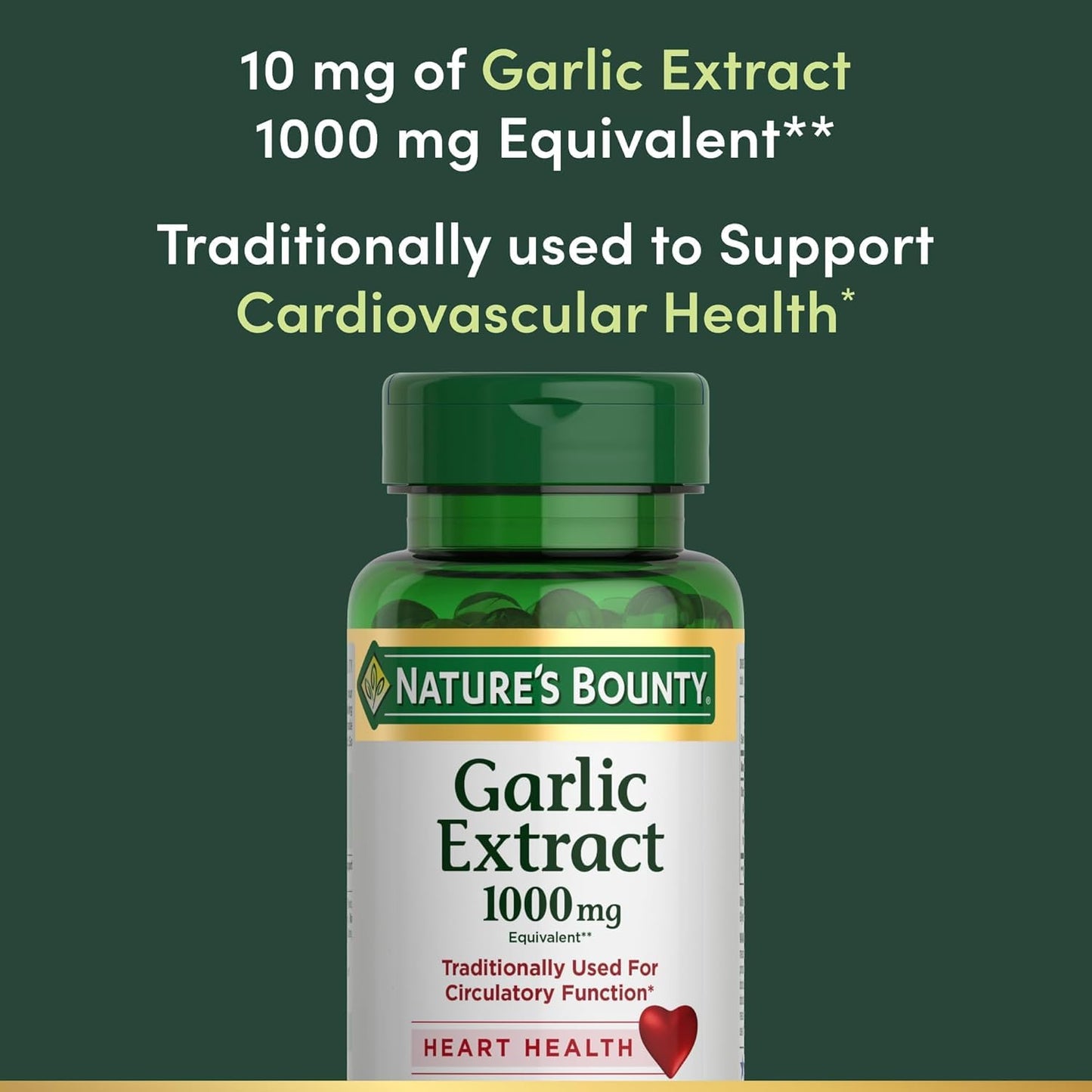 Nature's Bounty Garlic Extract 1000 mg Softgels 200
