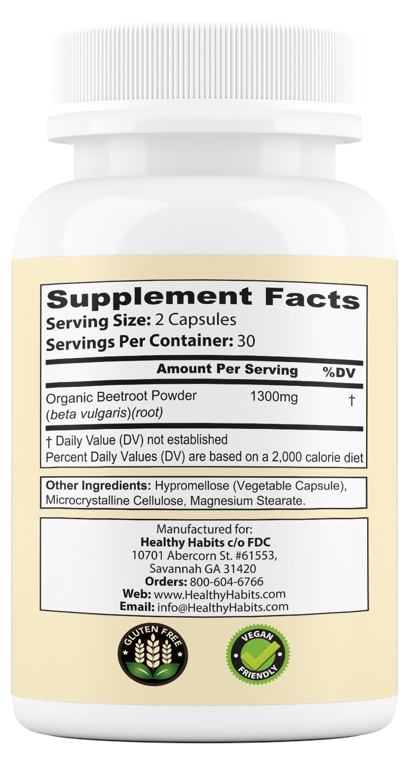 Healthy Habits Purefect Beetroot Organic Powder, 60 Capsules