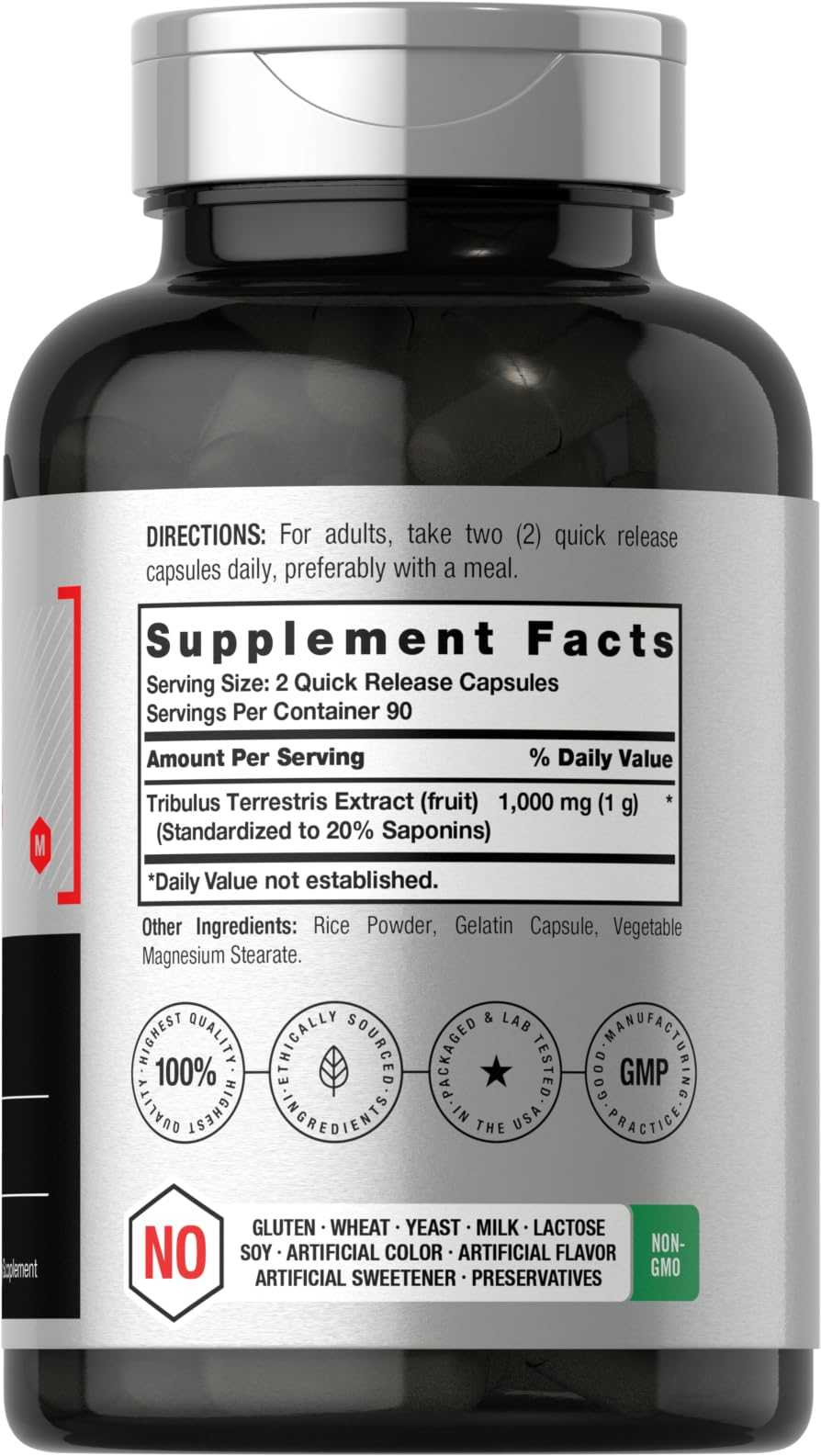 Horbaach Tribulus Terrestris for Men 1000mg Capsules 180 Count