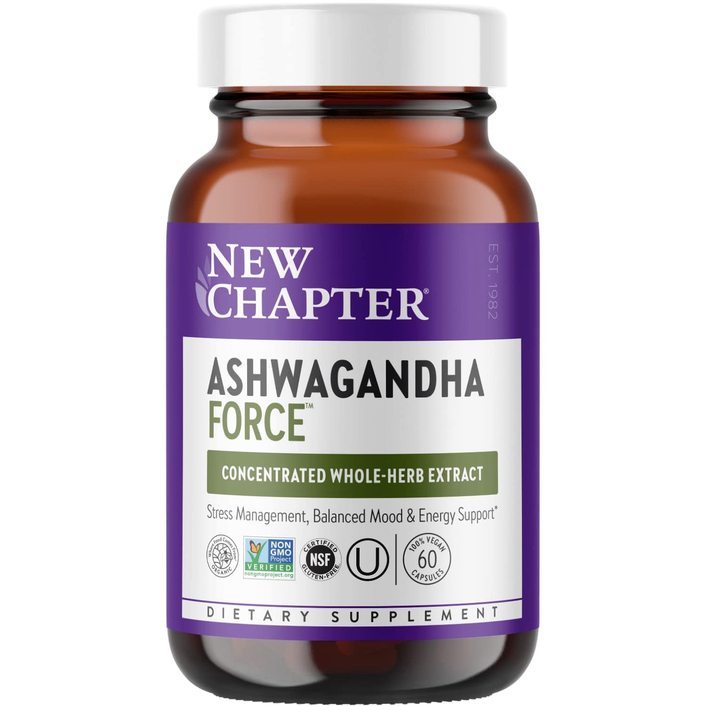 New Chapter Organic Ashwagandha Supplement Capsule 60 Count