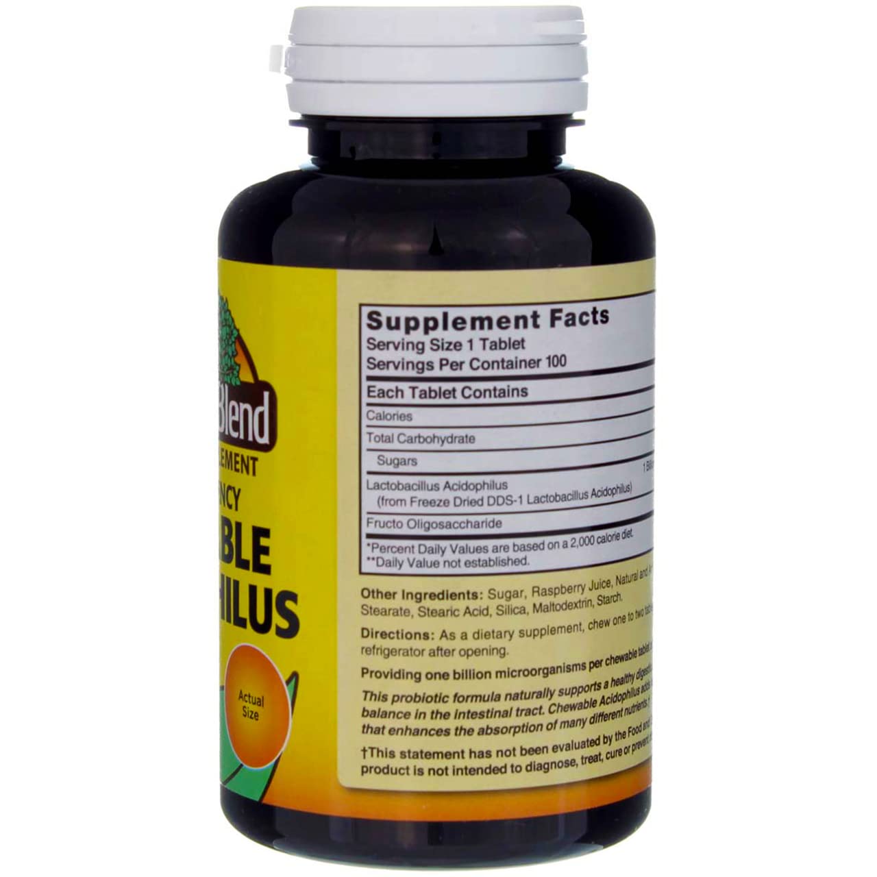 Nature's Blend Acidophilus Chewable Raspberry Flavor Tablets 600