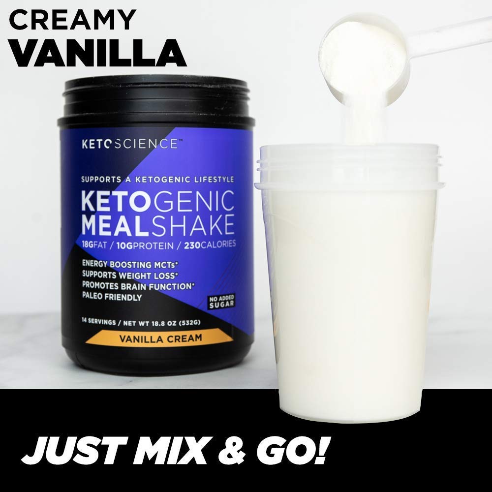 Keto Science Ketogenic Meal Shake Powder, Vanilla, 37.6 oz