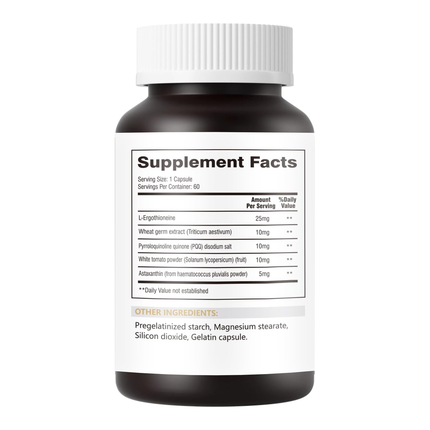 Ciyive Natural Ergothioneine Mushroom Dietary Supplement Capsule, 60 Capsules