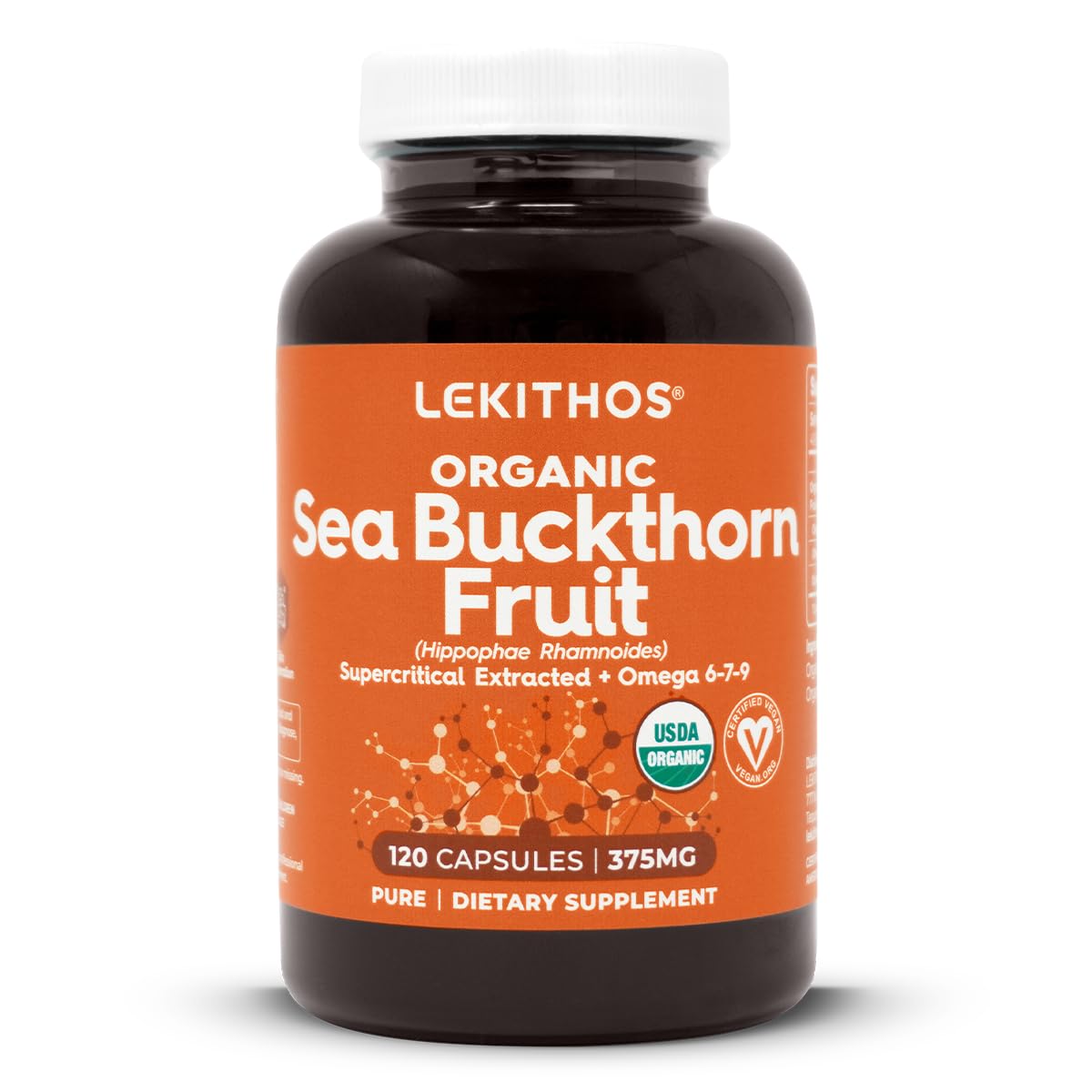 Lekithos Organic Sea Buckthorn Capsules 120 Capsules