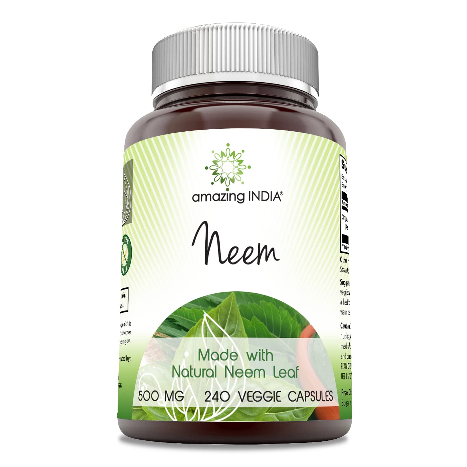 Amazing India Neem 500 mg Veggie Capsule, 1 Count