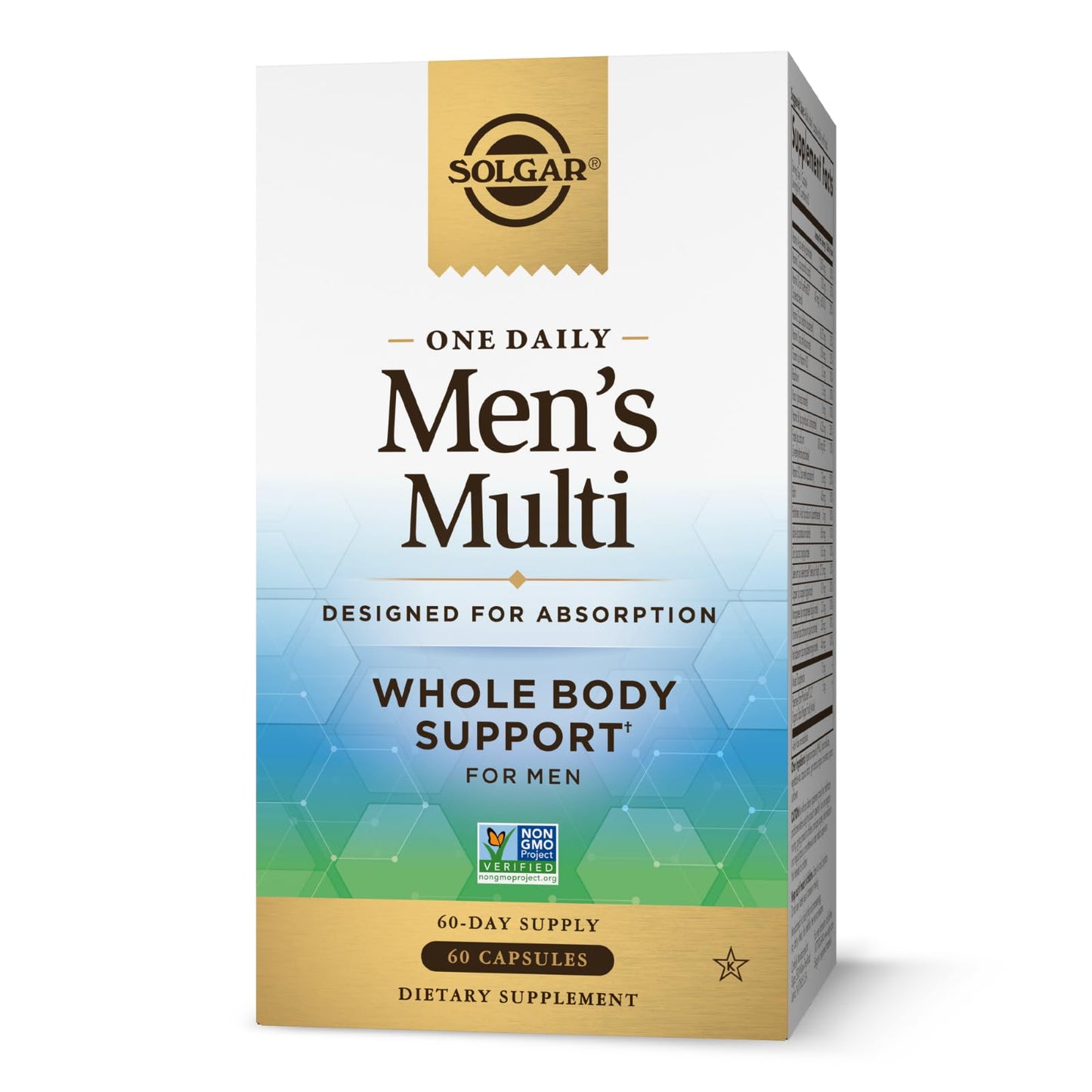 Solgar One Daily Men's Multivitamin Whole Body Support Supplement, Highly Absorbable Delayed Release One Daily Multi Vitamin Capsules for Men, 60 Capsules