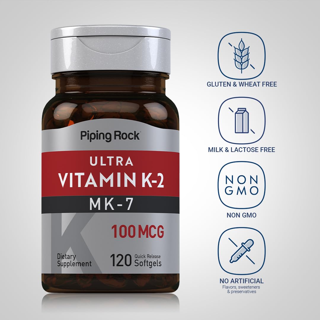 Piping Rock Ultra K2 with MK-7 100 mcg Softgels 120