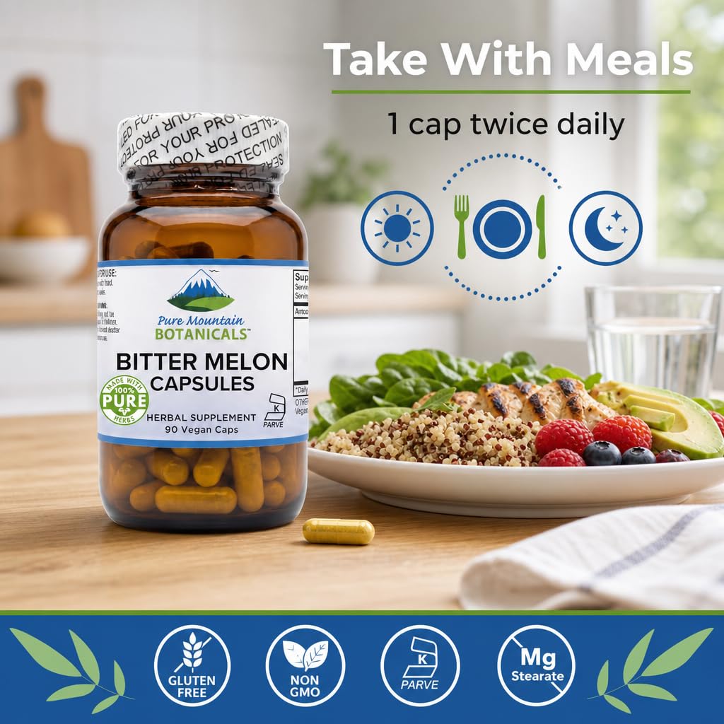 Pure Mountain Botanicals Bitter Melon Capsules 90 Count