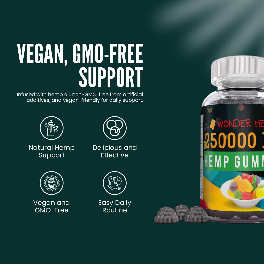 The CBD Project Organic Hemp Gummies Neuropathy Nerve Support Supplement Gummy 50 Count