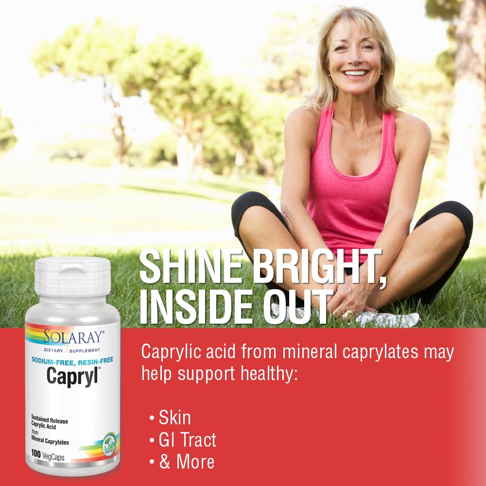 Solaray Capryl Caprylic Acid Sustained Release Capsule 100 VegCaps