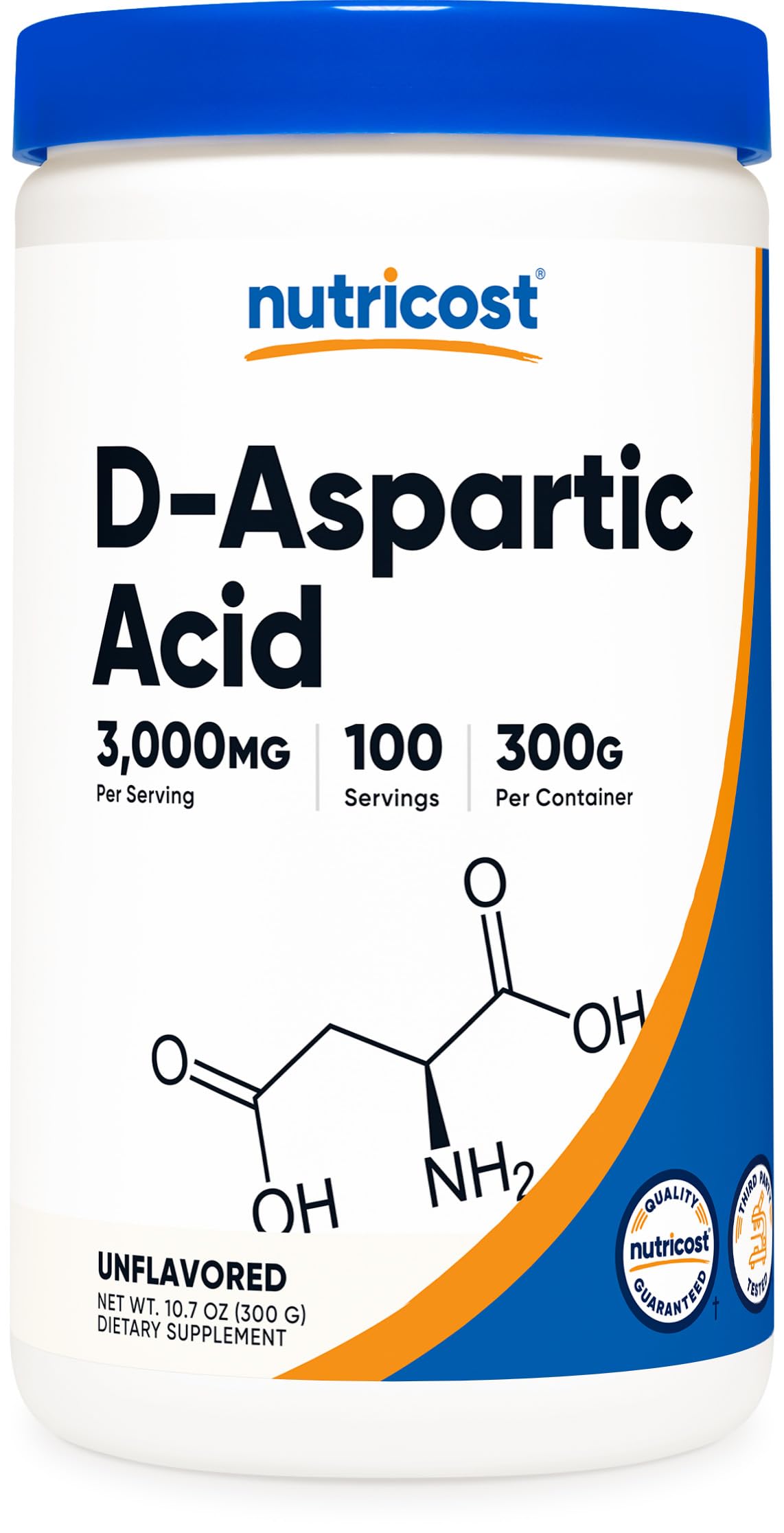 Nutricost D-Aspartic Acid (DAA) Powder 10.6 Ounce