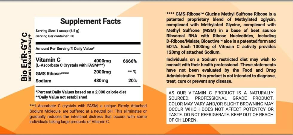 Healing Optimized Bio Active-C Vitamin C Powder Supplement, 7.0548 oz (Pack of 2)