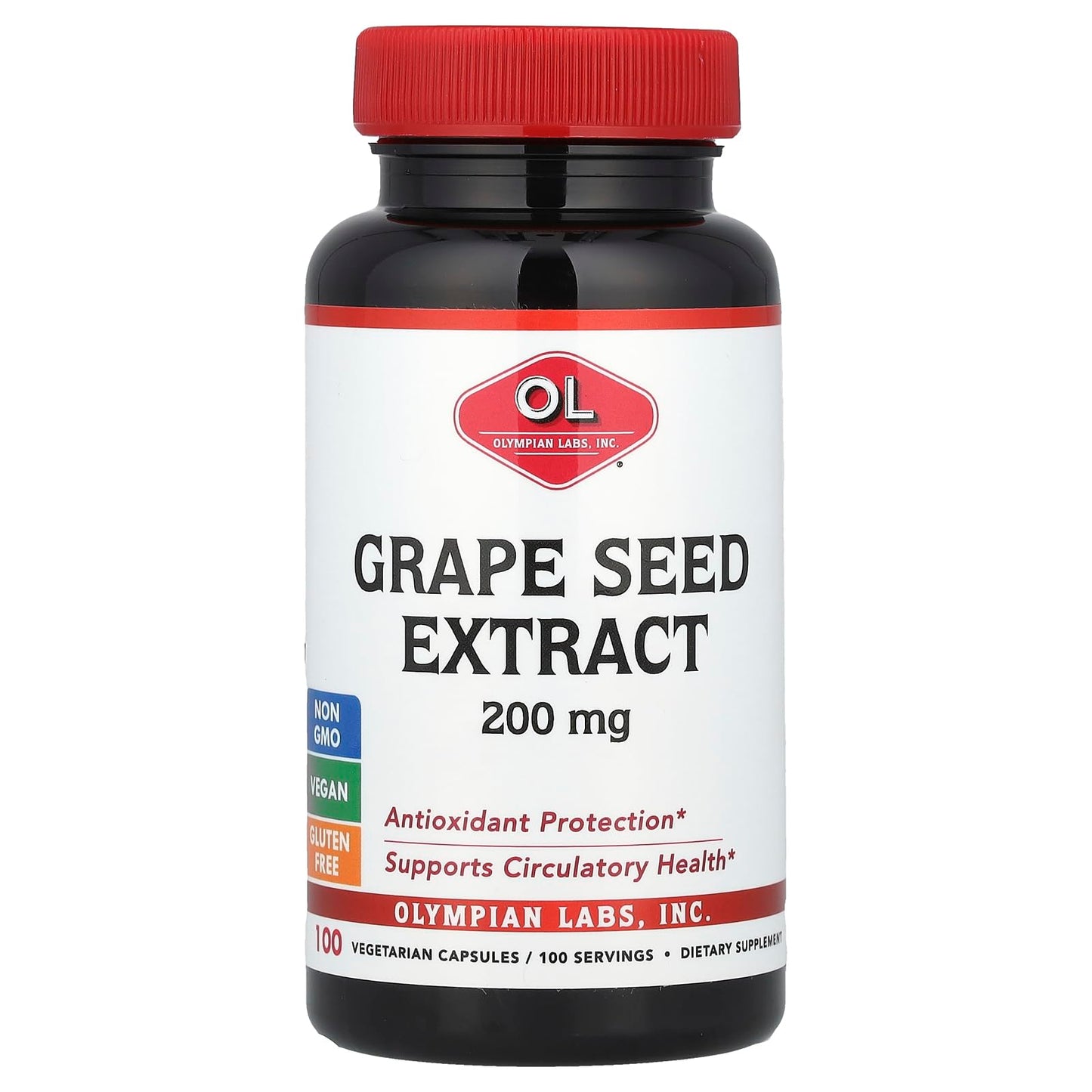 Olympian Labs Grape Seed Extract 200 mg Capsules, 100 Capsules