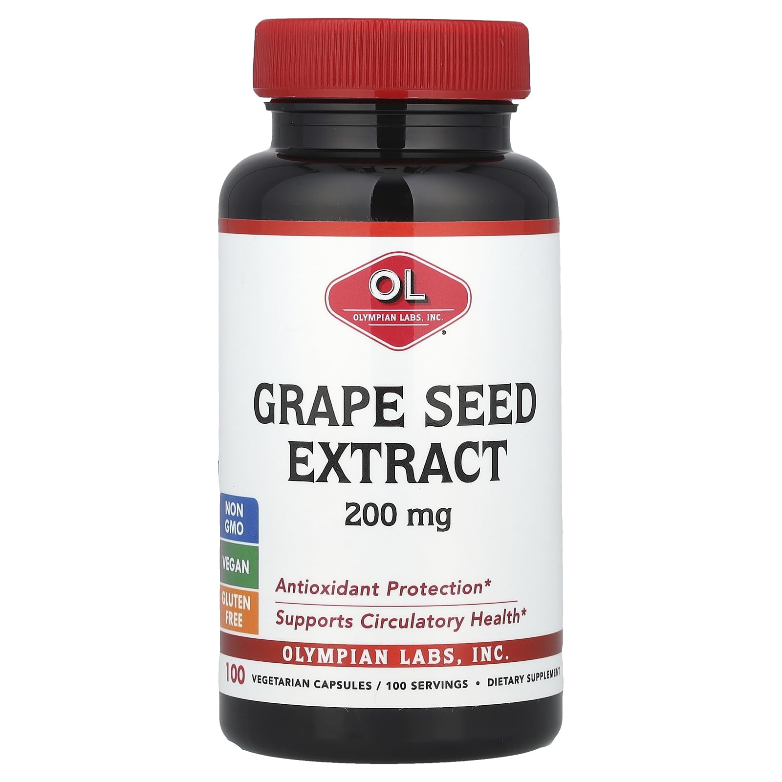 Olympian Labs Grape Seed Extract 200 mg Capsules, 100 Capsules