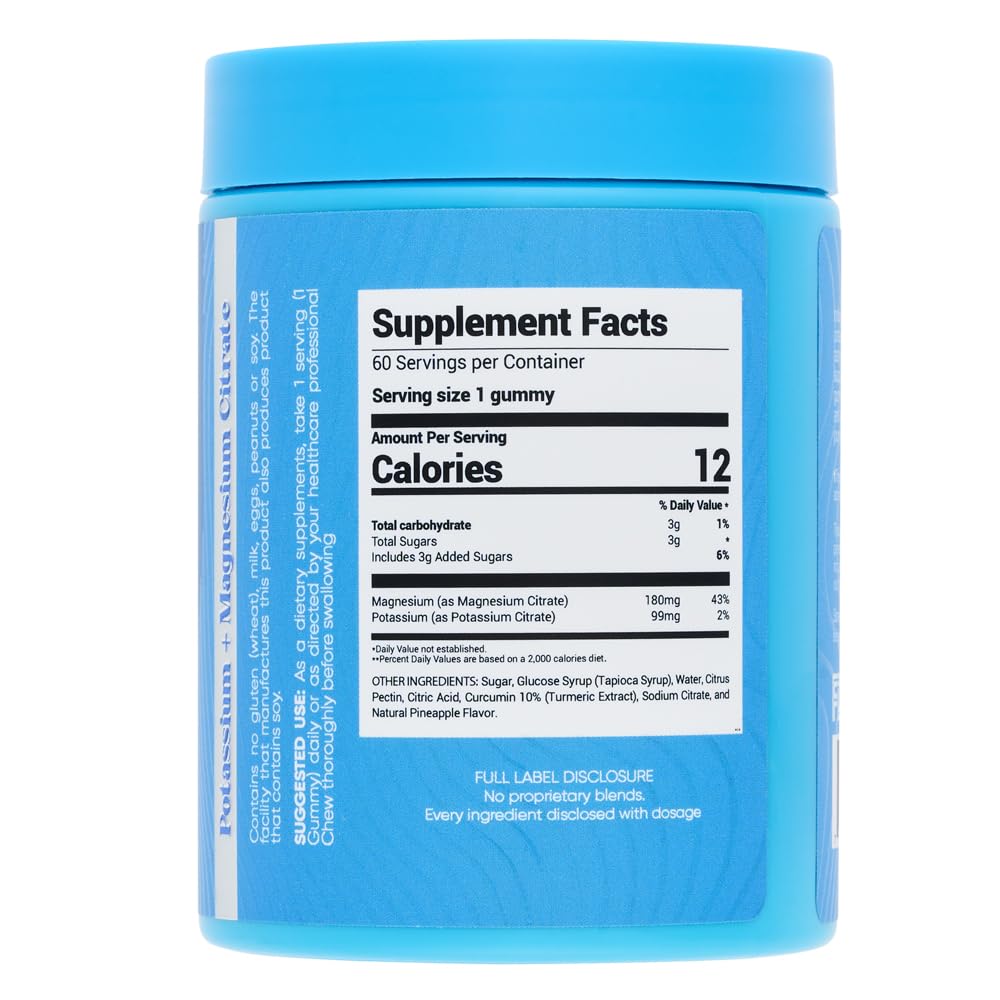 ZIVA Calm Gummies Potassium Citrate & Magnesium Citrate Supplement for Relaxation, Stress Relief & Muscle Support, 60 Count