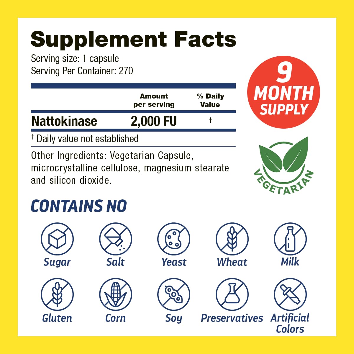 Dr’s Hope Nattokinase Supplement 2000 FU Capsule 270 Count