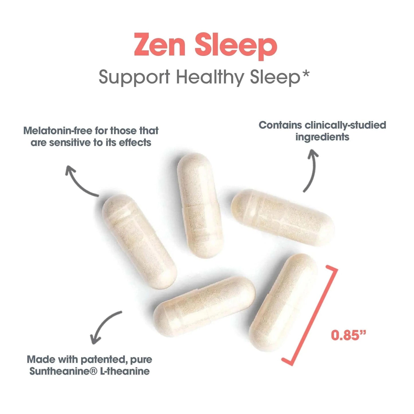 Allergy Research Group ZenMind Nighttime 550 mg GABA & 200 mg L-Theanine Supports Relaxation & Melatonin Production Nighttime Calm Formula Vegetarian Capsules 60 Count