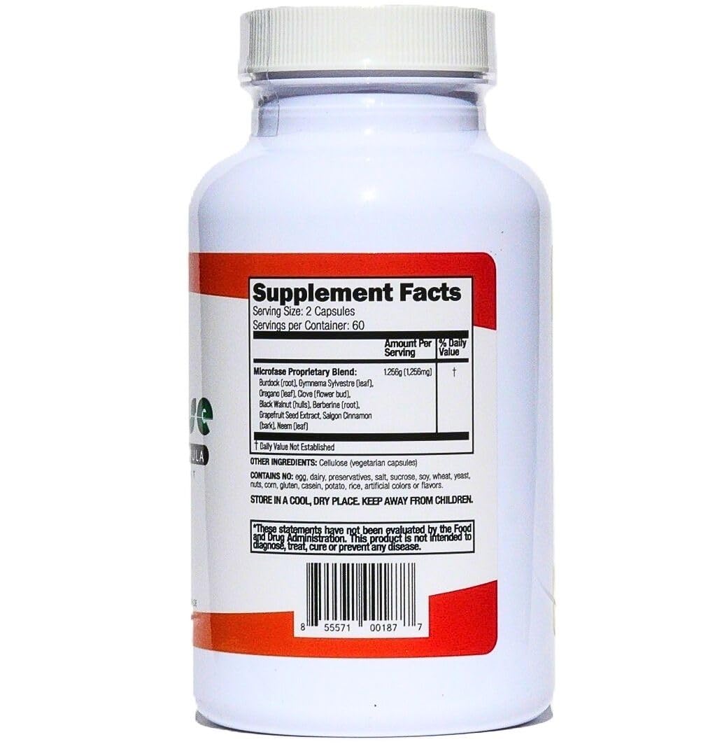 Microfase Premium Herbal Formula Intestinal Cleanse for Humans and Pets Capsule 120 Count